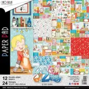 Ciao Bella Zoe & Ziggy 12" 12PK 12 Designs Double Sided Paper Cat Kids Holiday