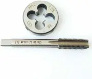 M12×1.25 HSS Tap And Die Set,Thread Tap + Round Thread Die Right Hand HSS Taper