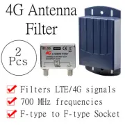2 Pcs 5-694MHZ 4G Antenna Filter Waterproof Design F-type to F-type Socket Doss
