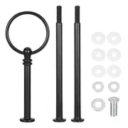2 Sets Cake Tray Stand Handle Plate Hardware Fitting, 3-Tiers Round Black