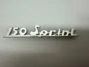 VESPA 150 SPRINT 150 SPRINT SILVER SCRIPT REAR FRAME BADGE