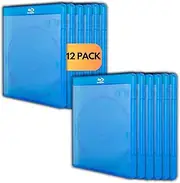 Original Single Blu-Ray Cases (12 Value Pack) – Studio Quality Replacement Blu-ray Boxes | 1 Disc Storage Case | 12MM Standard Size | Eco-Friendly Blue Ray Cases