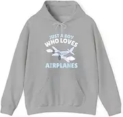 [X.Style] Just A Boy Who Loves Airplanes Baby Boys Toddler ds001 Hoodie Grey M