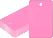 uxcell Plastic Shipping Tags with Wire, 50 Pcs 2-1/16" x 1-5/16" Waterproof Blank Labels Hang Tag with String for Outdoor Luggage Product Identification Price Marking, Pink