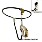 Adjustable Stainles Steel Male Chastity Belt Lock Cage Pant Underwear Ring Adult