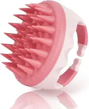 Scalp Massager Shampoo Brush for Dandruff Removal,Hair Brush Scrubber, Hair Washing Scalp Exfoliator Brush for Hair Growth，Ultra-long Silicone Bristles, Easily Reach the Root of Thick Curly Hair (Pink 2)