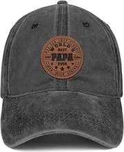 [Sonalied] World's Best Dad Ever Trucker Hat Baseball Cap Birthday for Dad from Daughter Son Black Fathers Day Hat