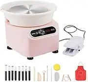 VEVOR Pottery Wheel, 11 inch Pottery Forming Machine, 350W Electric Wheel for Pottery with Foot Pedal and LCD Touch Screen, Direct Drive Ceramic Wheel with Shaping Tools for DIY Art Craft, Pink