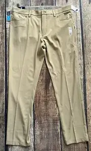 IZOD ADVANTAGE PERFORMANCE GO TO TECH TAPERED PANTS KAHKI BEIGE MENS 36X32 NEW