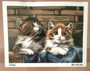needlepoin tapestry gobelin canvas only 30x40 cm Cats
