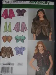 Knit and Woven Jackets Misses size 6-14 Simplicity 1943 Sewing Pattern