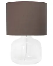 Lalia Home Glass Table Lamp With Fabric Shade