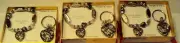 Womens Designs by K&M Bracelet & Keyring Set Purple Pink Green Blue Color Beads