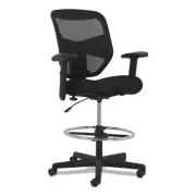 HON Prominent High-Back Task Stool, Supports Up to 250 lb, 21" to 28.1" Seat Hei