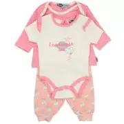Set Baby Girl Lee Cooper, Color Rose. Gift for Baby