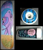 Toy Machine Jeremy Leabres Face Off in Shrinkwrap 8.38 x 32 + All Seeing Wheels