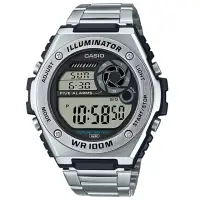 在飛比找momo購物網優惠-【CASIO 卡西歐】數字電子錶 男錶 不鏽鋼錶帶 防水10