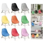 Low Height Rolling Stool with Back Height 45cm Universal PU Leather Seat 360