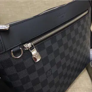 二手打折 LOUIS VUITTON MICK PM N40003 lv 黑灰棋盤格紋斜背信差包/郵差包