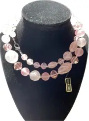 Vintage 28” Lucite Bead Necklace Made In Hong Kong ￼