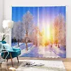 Sunshine Snowflake Tree 3D Curtain Blockout Photo Printing Curtains Drape Fabric