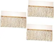 NUOBESTY 3pcs DIY Fringe Trim for Sequin Skirt Tassel Decor for Latin Dance Hip Tassel Skirt