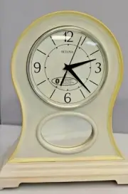 New Bulova Aged Off White Bluetooth Mantel Clock B6216