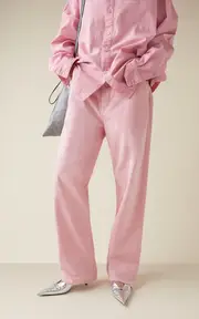 [Balenciaga] Knife Bow-Detailed Metallic Leather Mules