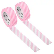 Washi Tape 0.59 Inch x 10.93 Yards, 2 Roll Stripe Pattern, Light Pink