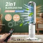 Bladeless Tower Fan 2 In 1 Heater Cool Hot Oscillating Heating Timing with LED