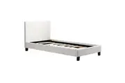 Single PU Leather Bed Frame White