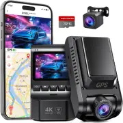 Dash Cam Front and Rear, 4K+1080P Dual Dash Camera for Cars, Wifi GPS Mini Car C
