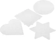 FELTECHELECTR Educational DIY Bean Templates Stencil Kit 4 Piece Set Geometric Shapes for Boys and Girls' Creative Development