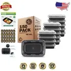 Durable 150 Count Bento Box Meal Prep Containers - Leak Resistant & Freezer Safe