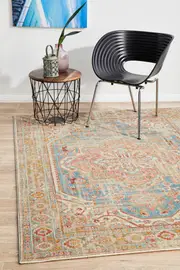 Handsel Feat Blue Rug