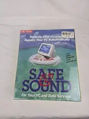 MC AFEE SAFE AND SOUND PC CD-ROM UTILITY SOFTWARE VINTAGE BIG BOX NEW