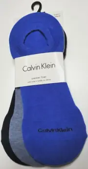 Calvin Klein Women's Socks 3 Pack 7-12 Sneaker Liner Black Grey Blue No Show New