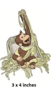 Curious George Wall Decal Pasta Monkey Vinyl Sticker Peel Stick Kids Room Decor