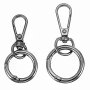 2.8"/1.8" Swivel Snap Hooks with Key Rings, 2Pcs Swivel Clasp Clip, Dark Gray