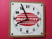!!! MERCURY V-8 !!! CLOCK FACE (9 INCH SQUARE) "GREAT HOLIDAY GIFT"