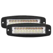 2X 7 Inch Dual-Color 100W Led Work Light Bar Flush Mount Flood Driving Fog Lamp