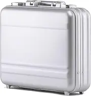[LANGZDHE] Aluminum Briefcase, Portable Business Briefcase Computer Case, Home Medical Case Cash Carrying Case Equipment Tool Case (Color : Silver, Size : 37 * 27 * 11.5cm)