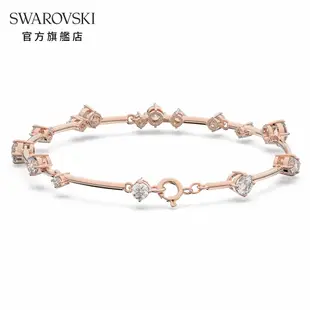 SWAROVSKI 施華洛世奇 Constella 手鐲 混合圓形切割, 白色, 鍍玫瑰金色調