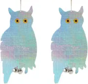 2Pcs Bird Repellent Owl, Reflective Owl Bird Scare Repellent Devices for Backyar
