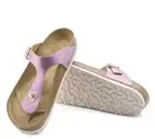Birkenstock Gizeh Sandals Washed Metallic Pink Leather Size 38 Regular Fit NWB