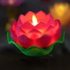 Creative Simulation Lotus Night Light Romantic Buddha Table Lamps (Rose Red)