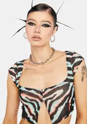 [AFRM] Teal Zebra Nylah Crop Top