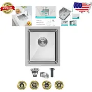 Handcrafted 15" Undermount Stainless Steel Bar Sink with Elegant Brushed Finish