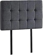 Linen Fabric Single Bed Deluxe Headboard BedHead - Grey