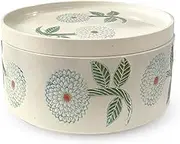 J-kitchens Izan Kiln, 2 Piece Pottery, Microwave Safe, Dahlia (Leaf), Diameter 7.1 x 3.7 inches (18 x 9.5 cm), Large Canister, Dishwasher Safe, Scandinavian Style, Hasami Ware, Made in Japan